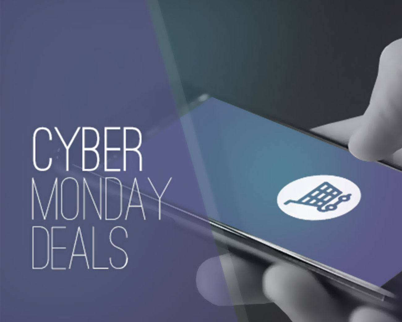 a clickable image of a hand holding a phone with a shopping card icon