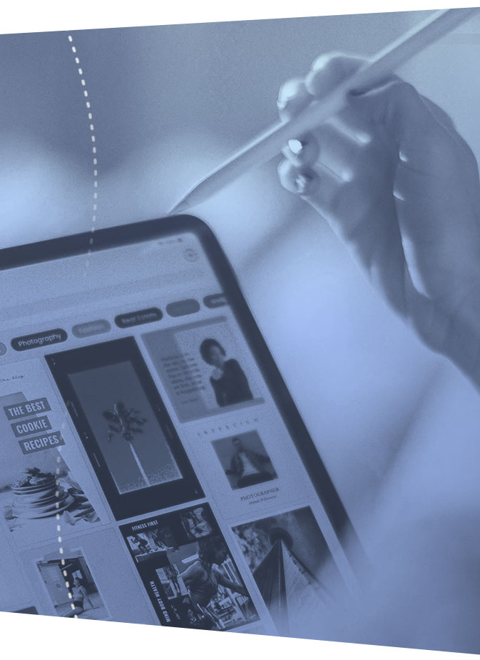 a mobile version of a section divider image of hands using a tablet